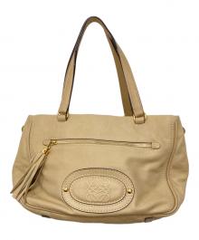 LOEWE（ロエベ）の古着「アナグラムタッセルトートバッグ」｜ベージュ