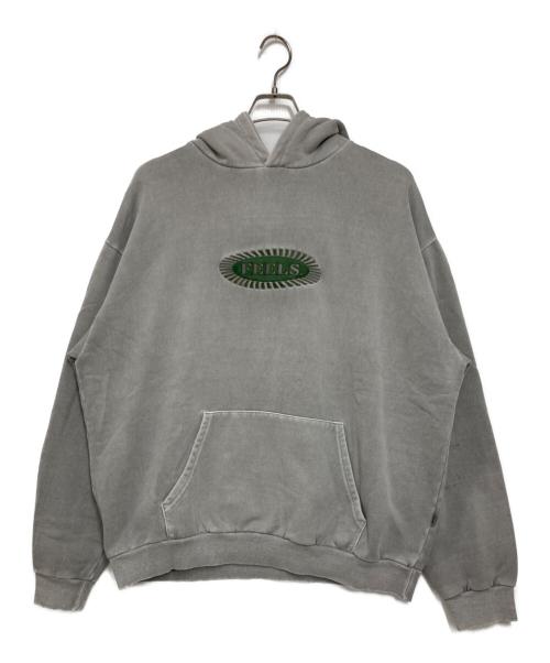 FEELS（フィールズ）FEELS (フィールズ) PIGMENT DYE HOODIE プルオーバーパーカー グレー サイズ:XLの古着・服飾アイテム