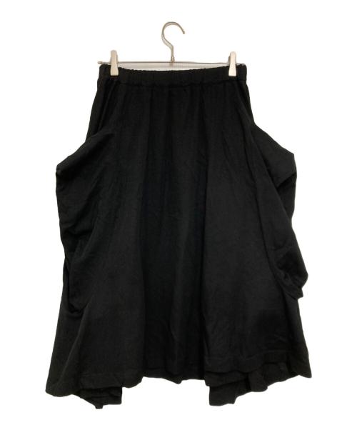 BLACK COMME des GARCONS（ブラックコムデギャルソン）BLACK COMME des GARCONS (ブラックコムデギャルソン) 変形トンネルイージースカート ブラック サイズ:XSの古着・服飾アイテム