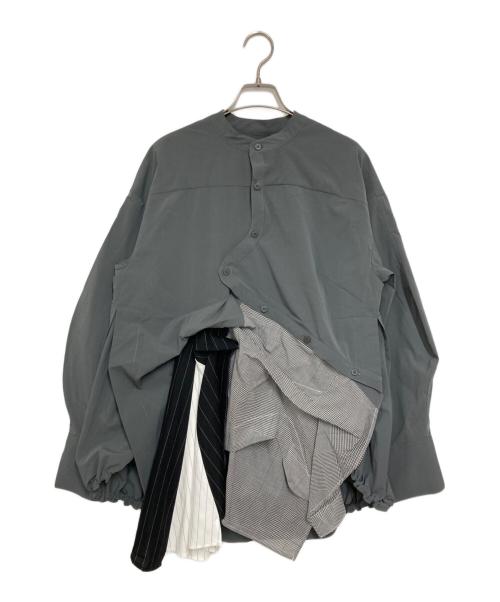 UN3D.（アンスリード）UN3D. (アンスリード) パターンミックスシャツ グレー サイズ:36の古着・服飾アイテム