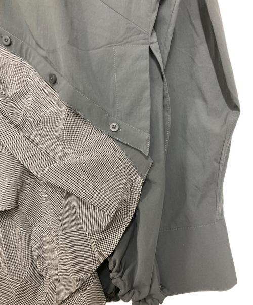 UN3D.（アンスリード）UN3D. (アンスリード) パターンミックスシャツ グレー サイズ:36の古着・服飾アイテム
