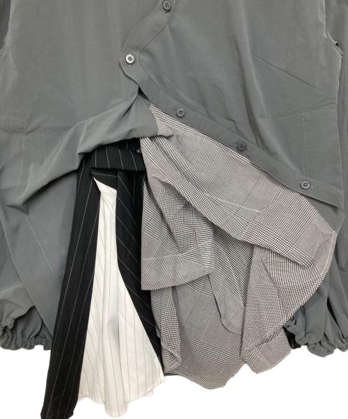 UN3D.（アンスリード）UN3D. (アンスリード) パターンミックスシャツ グレー サイズ:36の古着・服飾アイテム