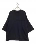 MARKAマーカ）の古着「リサイクル スビン オーガニックコットン 度詰天竺 フットボール Tシャツ」｜ブラック