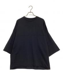 MARKA（マーカ）の古着「リサイクル スビン オーガニックコットン 度詰天竺 フットボール Tシャツ」｜ブラック