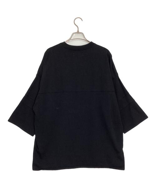 MARKA（マーカ）MARKA (マーカ) リサイクル スビン オーガニックコットン 度詰天竺 フットボール Tシャツ ブラック サイズ:2の古着・服飾アイテム
