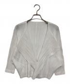 PLEATS PLEASEプリーツプリーズ）の古着「ドルマンスリーブプリーツカーディガン」｜ホワイト
