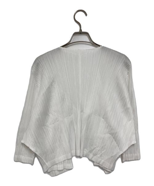 PLEATS PLEASE（プリーツプリーズ）PLEATS PLEASE (プリーツプリーズ) ドルマンスリーブプリーツカーディガン ホワイト サイズ:3の古着・服飾アイテム