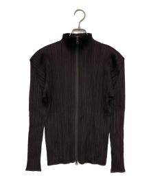 PLEATS PLEASE（プリーツプリーズ）の古着「ジップアッププリーツジャケット」｜ブラウン