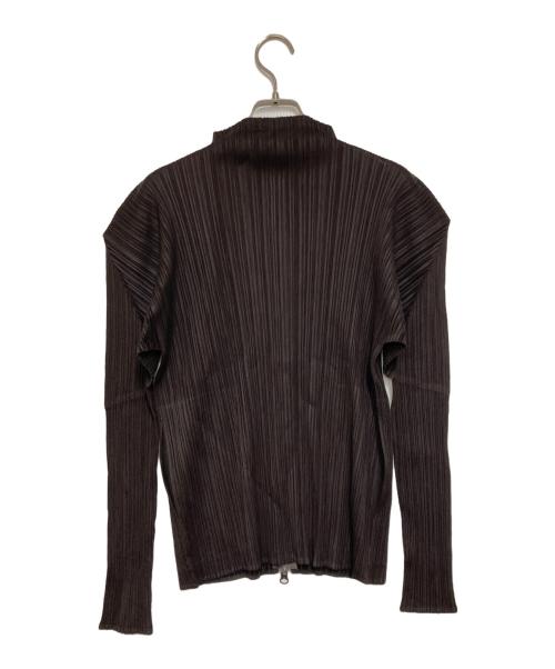 PLEATS PLEASE（プリーツプリーズ）PLEATS PLEASE (プリーツプリーズ) ジップアッププリーツジャケット ブラウン サイズ:3の古着・服飾アイテム