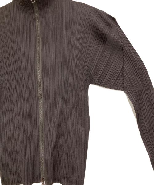PLEATS PLEASE（プリーツプリーズ）PLEATS PLEASE (プリーツプリーズ) ジップアッププリーツジャケット ブラウン サイズ:3の古着・服飾アイテム