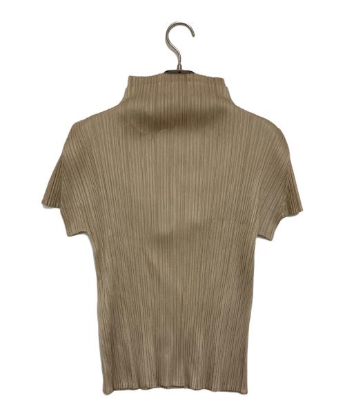 PLEATS PLEASE（プリーツプリーズ）PLEATS PLEASE (プリーツプリーズ) S/S ハイネックプリーツカットソー ベージュ サイズ:3の古着・服飾アイテム
