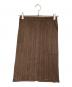 PLEATS PLEASE（プリーツプリーズ）の古着「転写 プリーツ ミディ スカート」｜ブラウン