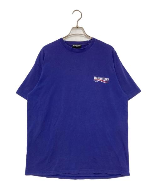 BALENCIAGA（バレンシアガ）BALENCIAGA (バレンシアガ) キャンペーンロゴTシャツ ブルー サイズ:Ｓの古着・服飾アイテム