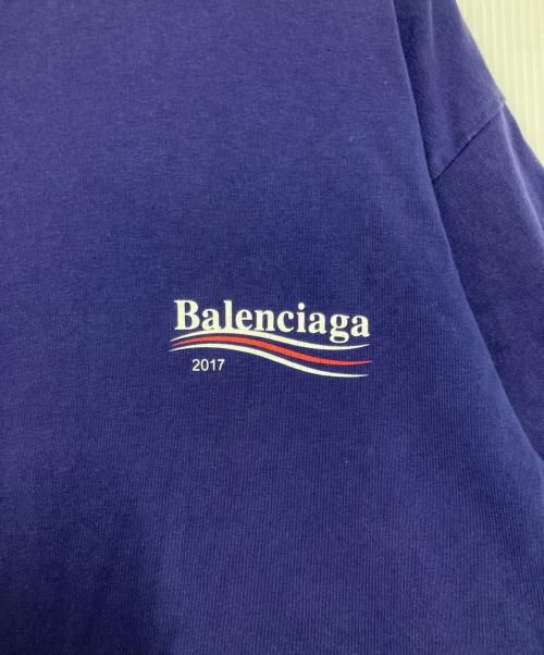 BALENCIAGA（バレンシアガ）BALENCIAGA (バレンシアガ) キャンペーンロゴTシャツ ブルー サイズ:Ｓの古着・服飾アイテム