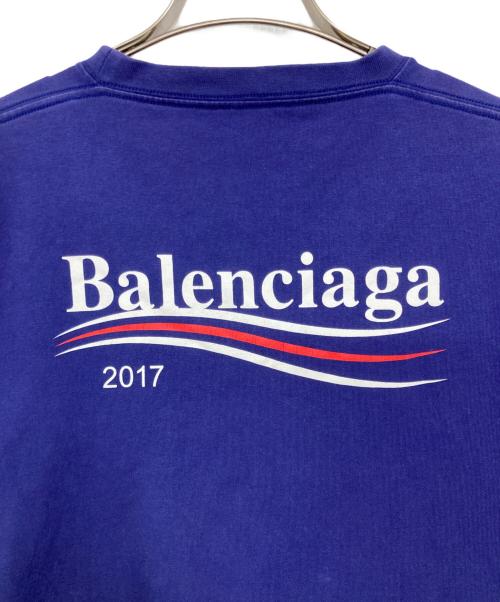 BALENCIAGA（バレンシアガ）BALENCIAGA (バレンシアガ) キャンペーンロゴTシャツ ブルー サイズ:Ｓの古着・服飾アイテム