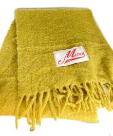MARNI（マルニ）の古着「ロゴラベル フリンジ ストール」｜イエロー