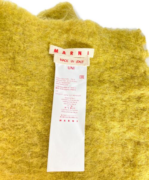 MARNI（マルニ）MARNI (マルニ) ロゴラベル フリンジ ストール イエローの古着・服飾アイテム