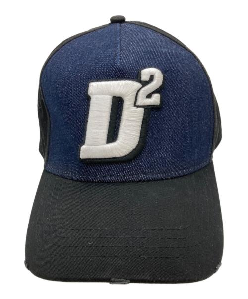DSQUARED2（ディースクエアード）DSQUARED2 (ディースクエアード) キャップ ブラック×インディゴの古着・服飾アイテム