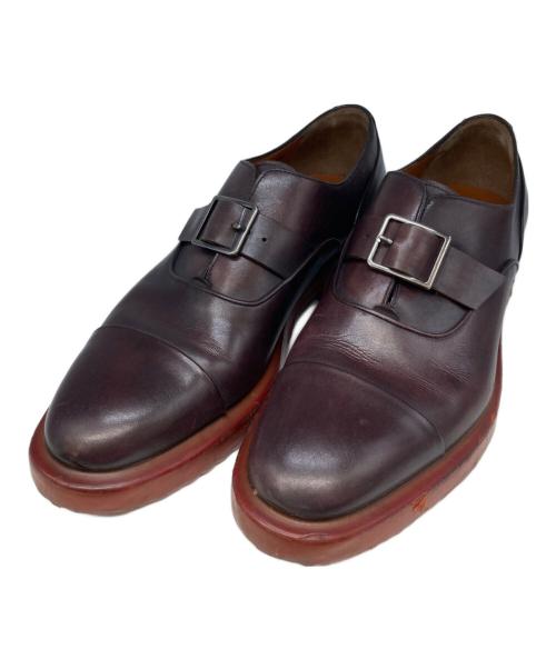 ERMENEGILDO ZEGNA（エルメネジルド・ゼニア）ERMENEGILDO ZEGNA (エルメネジルド・ゼニア) モンクストラップシューズ ブラウン サイズ:9 1/2の古着・服飾アイテム