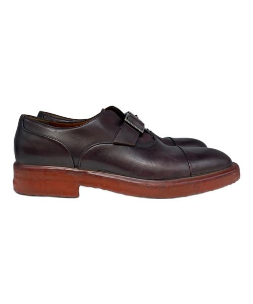 ERMENEGILDO ZEGNA（エルメネジルド・ゼニア）ERMENEGILDO ZEGNA (エルメネジルド・ゼニア) モンクストラップシューズ ブラウン サイズ:9 1/2の古着・服飾アイテム