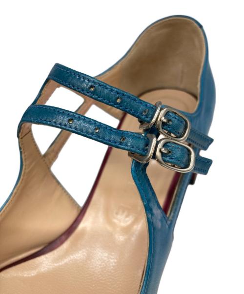 HTHREE（エイチスリー）HTHREE (エイチスリー) ストラップパンプス ブルー サイズ:38の古着・服飾アイテム