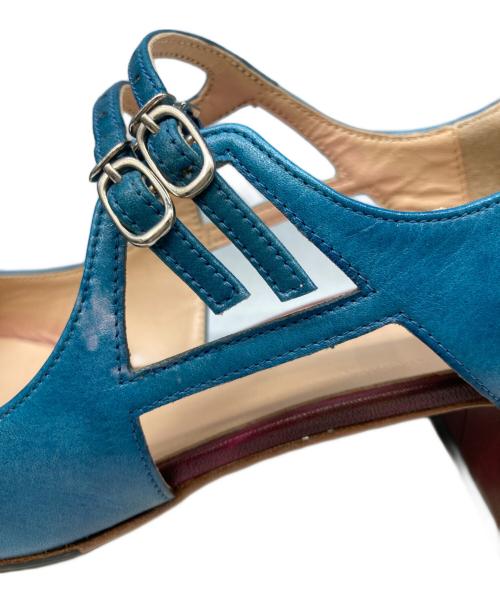 HTHREE（エイチスリー）HTHREE (エイチスリー) ストラップパンプス ブルー サイズ:38の古着・服飾アイテム