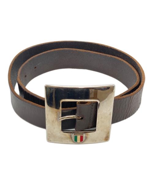 DOLCE & GABBANA（ドルチェ＆ガッバーナ）DOLCE & GABBANA (ドルチェ＆ガッバーナ) スクエアバックルレザーベルト ブラウン サイズ:-の古着・服飾アイテム