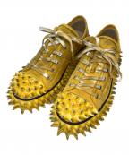 doubletダブレット）の古着「ダーティ スパイク トゥ キャップ キャンバス スニーカー」｜オレンジ