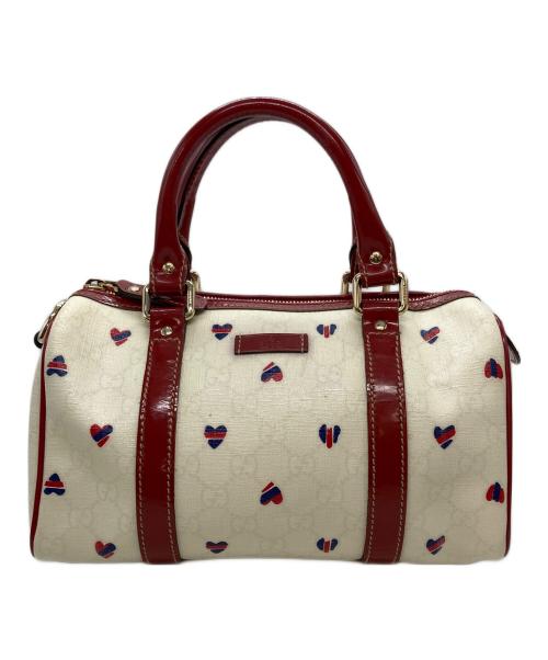 GUCCI（グッチ）GUCCI (グッチ) ジョイハートミニボストンバッグ ホワイト×レッド サイズ:-の古着・服飾アイテム