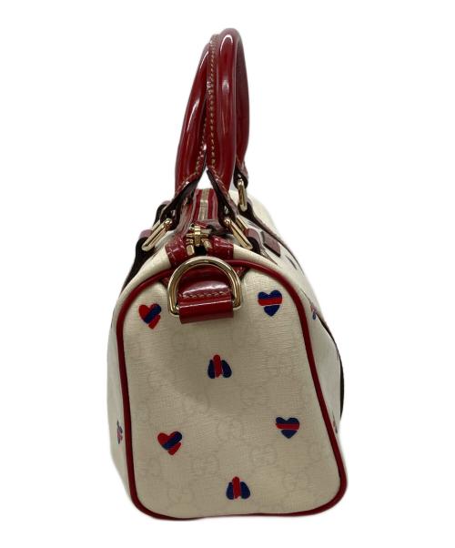 GUCCI（グッチ）GUCCI (グッチ) ジョイハートミニボストンバッグ ホワイト×レッド サイズ:-の古着・服飾アイテム