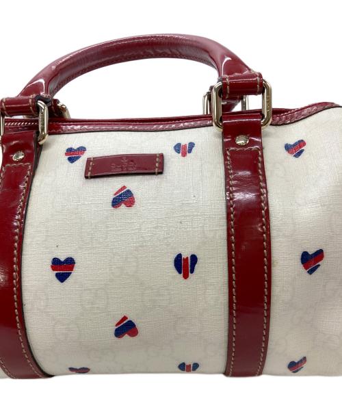 GUCCI（グッチ）GUCCI (グッチ) ジョイハートミニボストンバッグ ホワイト×レッド サイズ:-の古着・服飾アイテム