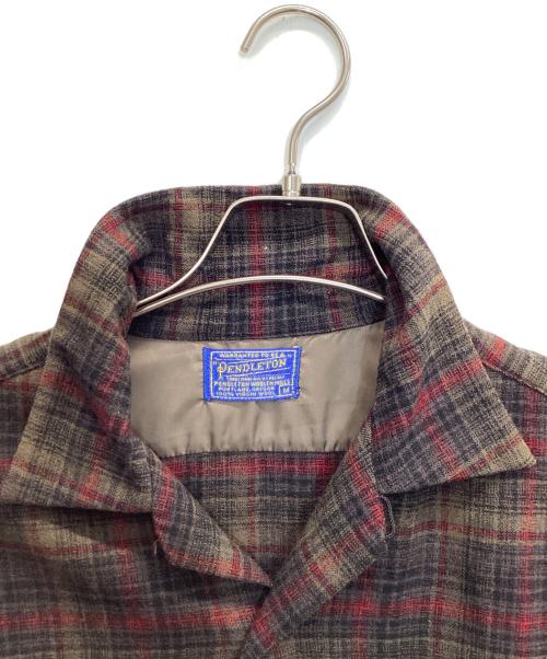 PENDLETON（ペンドルトン）PENDLETON (ペンドルトン) ヴィンテージウール ボードシャツ ブラウン×レッド サイズ:Mの古着・服飾アイテム