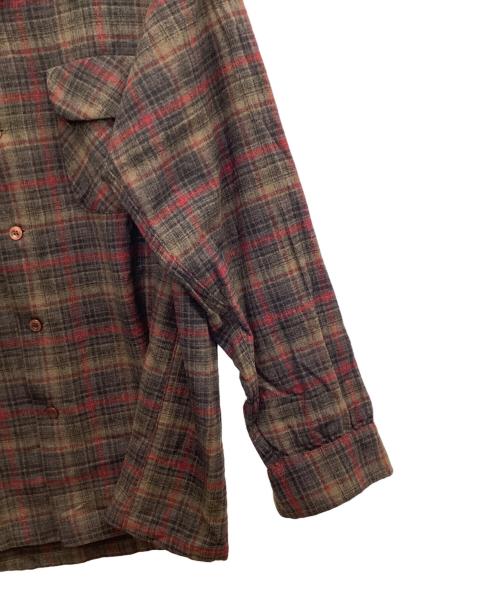 PENDLETON（ペンドルトン）PENDLETON (ペンドルトン) ヴィンテージウール ボードシャツ ブラウン×レッド サイズ:Mの古着・服飾アイテム
