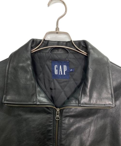 GAP（ギャップ）GAP (ギャップ) シングルレザージャケット ブラック サイズ:Lの古着・服飾アイテム