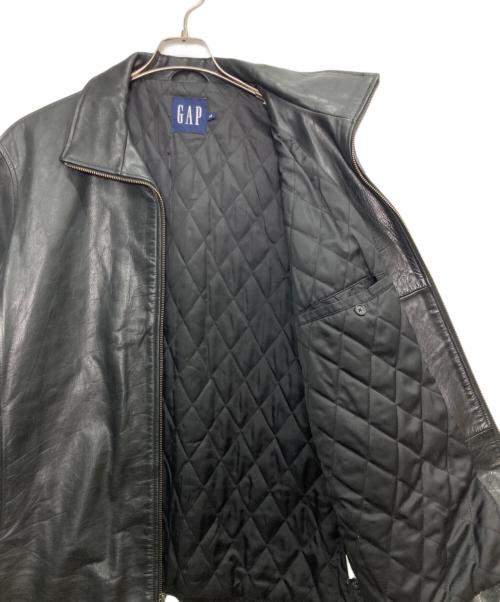 GAP（ギャップ）GAP (ギャップ) シングルレザージャケット ブラック サイズ:Lの古着・服飾アイテム