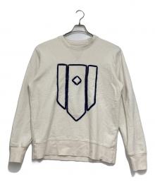 WOOD WOOD（ウッド ウッド）の古着「エンブロイダリークルーネックスウェット」｜ホワイト