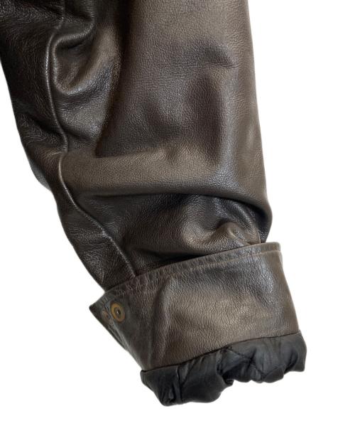 canada sportswear（カナダ スポーツウェア）CANADA SPORTSWEAR (カナダ スポーツウェア) パッチデザインレザーブルゾン ブラウン サイズ:XLの古着・服飾アイテム
