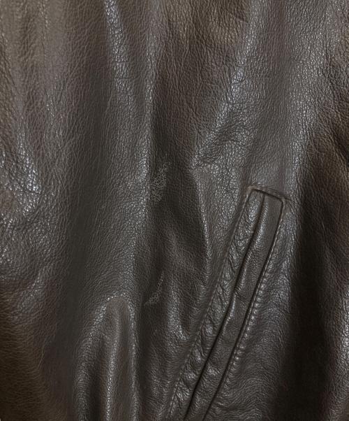 canada sportswear（カナダ スポーツウェア）CANADA SPORTSWEAR (カナダ スポーツウェア) パッチデザインレザーブルゾン ブラウン サイズ:XLの古着・服飾アイテム