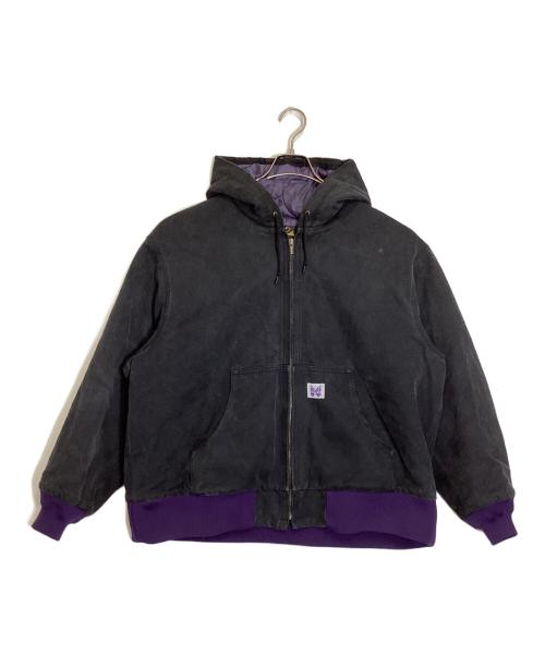 Needles（ニードルズ）Needles (ニードルズ) Zipped Work Hoody ブラック×パープル サイズ:Mの古着・服飾アイテム