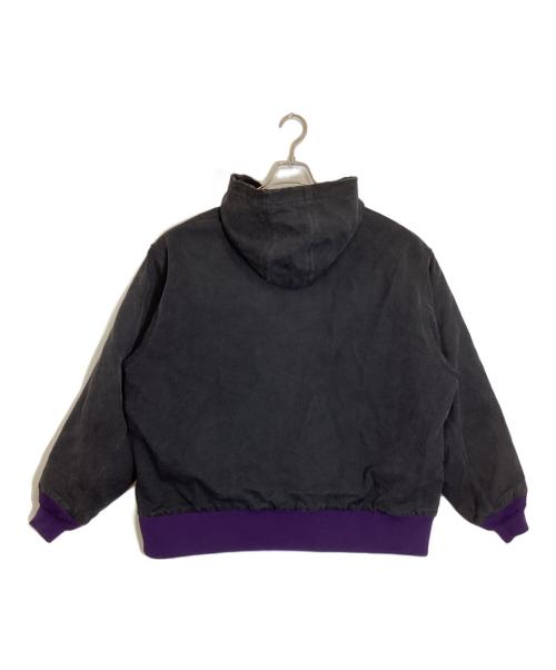 Needles（ニードルズ）Needles (ニードルズ) Zipped Work Hoody ブラック×パープル サイズ:Mの古着・服飾アイテム