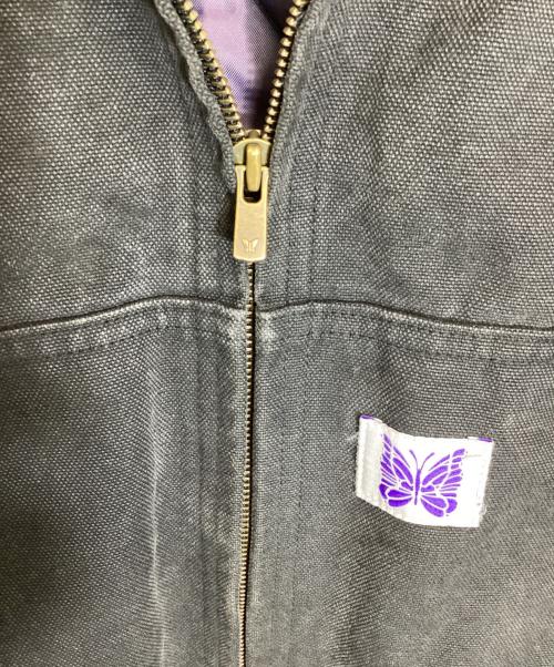 Needles（ニードルズ）Needles (ニードルズ) Zipped Work Hoody ブラック×パープル サイズ:Mの古着・服飾アイテム