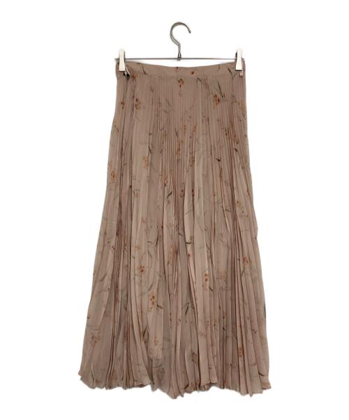CELINE（セリーヌ）CELINE (セリーヌ) 花柄プリーツシルクスカート ピンク サイズ:38の古着・服飾アイテム
