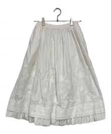 COMME des GARCONS COMME des GARCONS（コムデギャルソン コムデギャルソン）の古着「刺繍デザインスカート」｜ホワイト