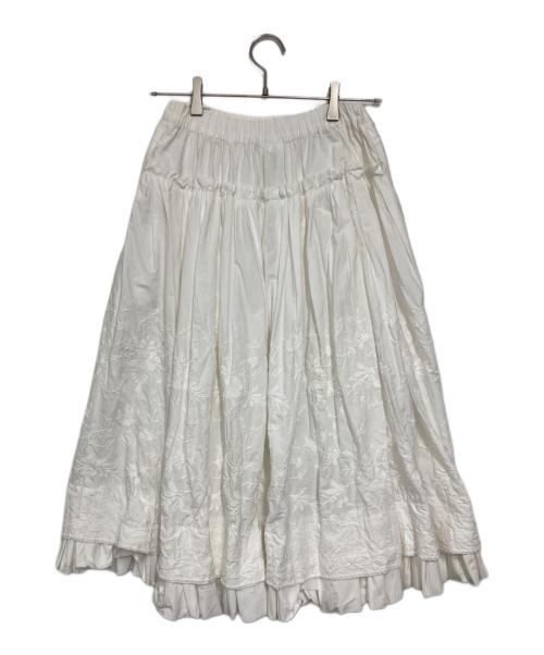 COMME des GARCONS COMME des GARCONS（コムデギャルソン コムデギャルソン）COMME des GARCONS COMME des GARCONS (コムデギャルソン コムデギャルソン) 刺繍デザインスカート ホワイト サイズ:Ｓの古着・服飾アイテム