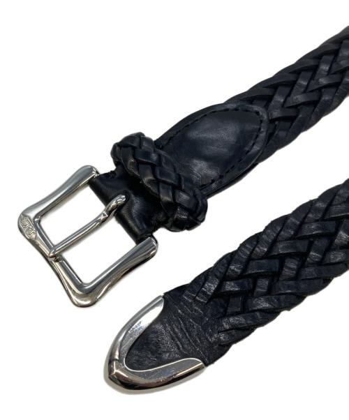 J&M DAVIDSON（ジェイ＆エム デヴィッドソン）J&M DAVIDSON (ジェイ＆エム デヴィッドソン) 編み込みレザーベルト ブラック サイズ:32/80の古着・服飾アイテム