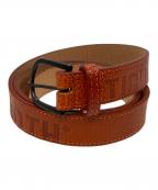 TIGHTBOOTH PRODUCTIONタイトブースプロダクション）の古着「LEATHER LOGO BELT」｜ブラウン