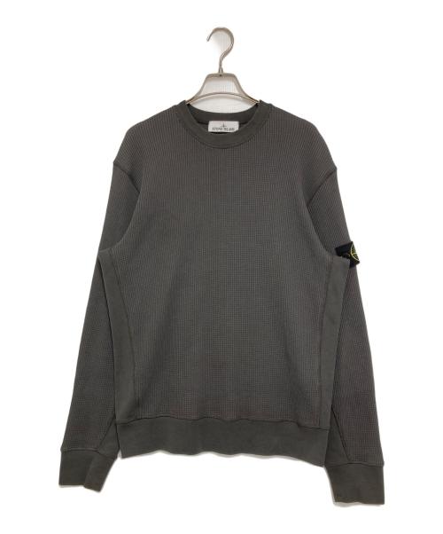 STONE ISLAND（ストーンアイランド）STONE ISLAND (ストーンアイランド) ORGANIC COTTON WAFFLE FLEECE グレー サイズ:Mの古着・服飾アイテム