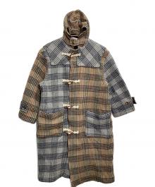 CHAH CHAH（チャーチャー）の古着「CC CRAZY BIG DUFFLE COAT」｜グレー×ベージュ