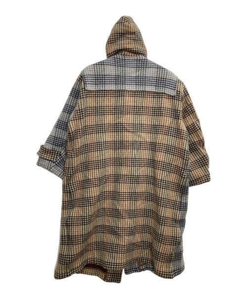 CHAH CHAH（チャーチャー）CHAH CHAH (チャーチャー) CC CRAZY BIG DUFFLE COAT グレー×ベージュ サイズ:Lの古着・服飾アイテム