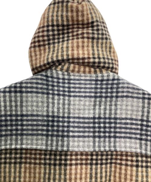 CHAH CHAH（チャーチャー）CHAH CHAH (チャーチャー) CC CRAZY BIG DUFFLE COAT グレー×ベージュ サイズ:Lの古着・服飾アイテム